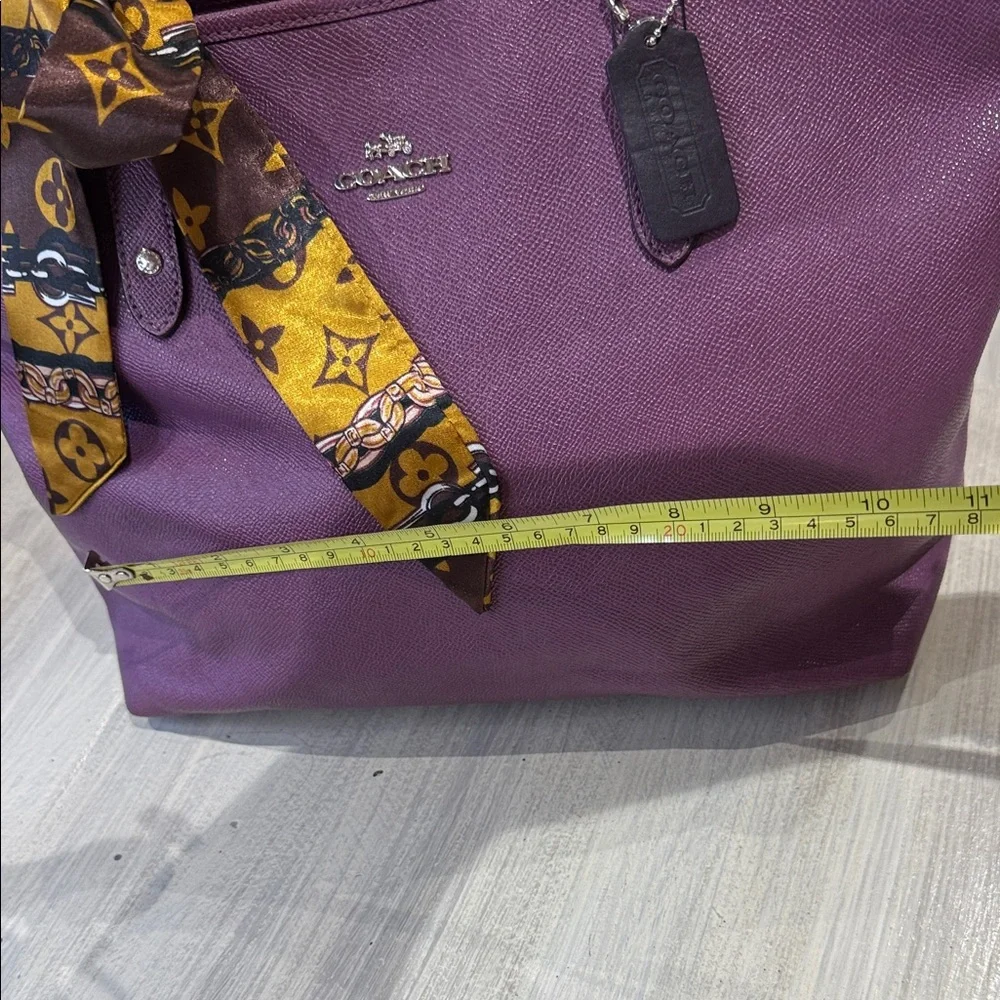 Coach Violet Tote Bag with Yellow Scarf - Picture 11 of 14